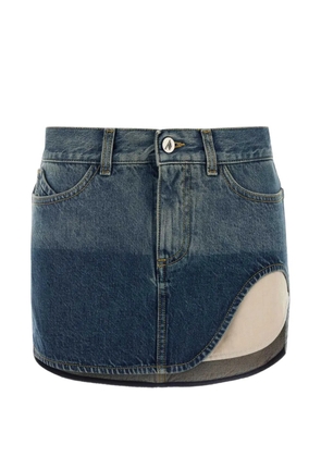 The Attico cut-out denim skirt - Blue