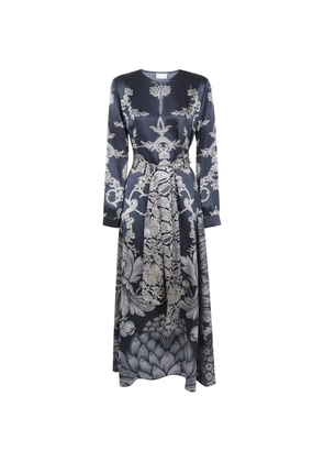 Pierre-Louis Mascia floral-print silk-satin midi dress - Black