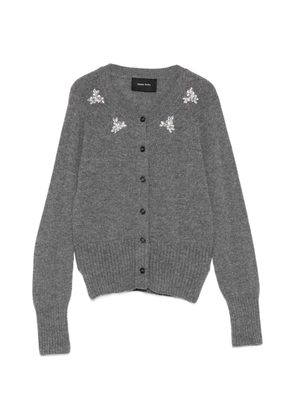 Simone Rocha crystal-embellished cashmere cardigan - Grey