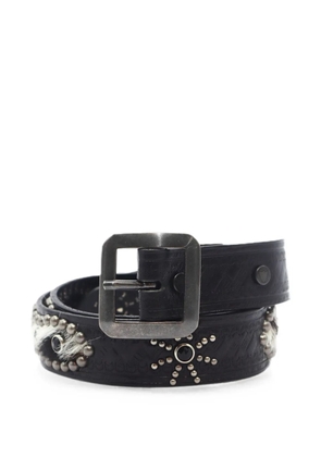 Htc Los Angeles stud-embellished embossed leather belt - Black