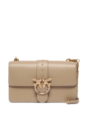 PINKO Love Birds studded shoulder bag - Neutrals