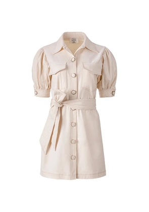 LITA COUTURE puff-sleeve mini dress - Neutrals