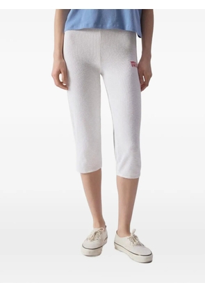 American Vintage Yruki ribbed cropped trousers - White
