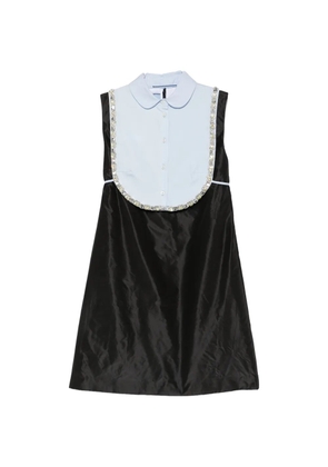 Prada crystal-embellished bib-detail mini dress - Black