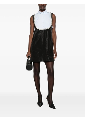 Prada crystal-embellished bib-detail mini dress - Black