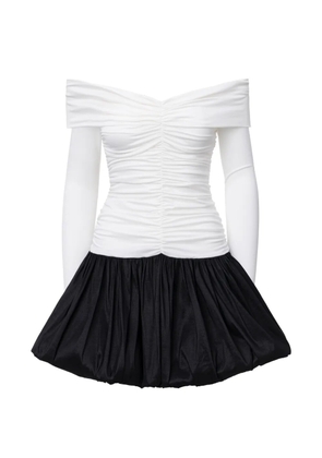 LITA COUTURE off-the-shoulder ruched mini dress - White