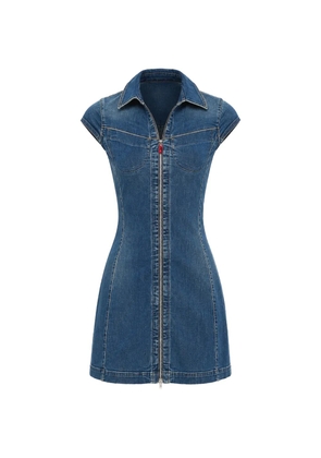 Diesel zip-up denim mini dress - Blue