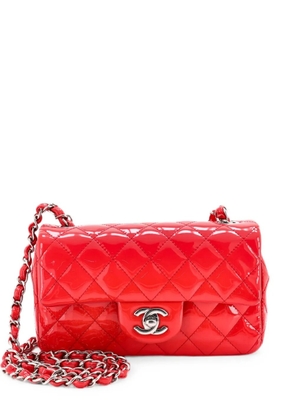 CHANEL Pre-Owned Classic Single Flap Bag Quilted Patent Mini crossbody bag - Red