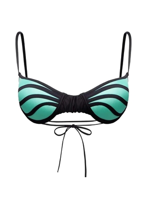 God Save Queens Allure panelled curved bikini top - Black
