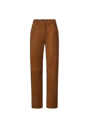 Magda Butrym corduroy-effect leather trousers - Brown