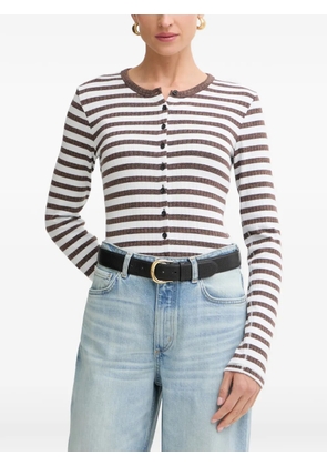 rag & bone striped ribbed-knit cardigan - Brown