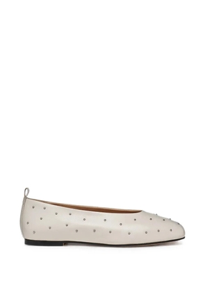 Geox Marsilea stud-embellished leather ballet flats - Neutrals