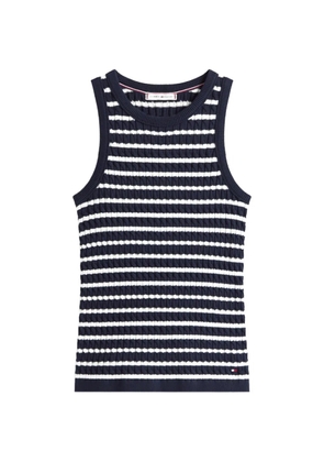 Tommy Hilfiger cable-knit striped top - Blue