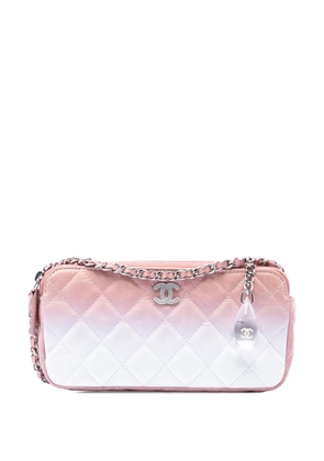 CHANEL Pre-Owned 2018-2019 Ombre Calfskin Double Zip Clutch On Chain crossbody bag - Pink
