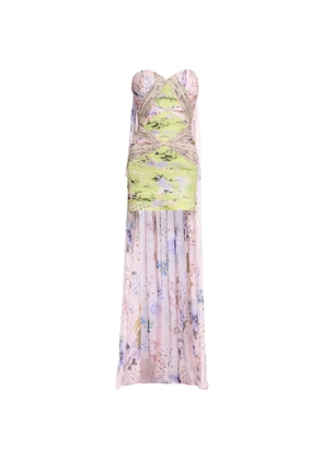 Elie Saab floral-print silk mini dress - Pink