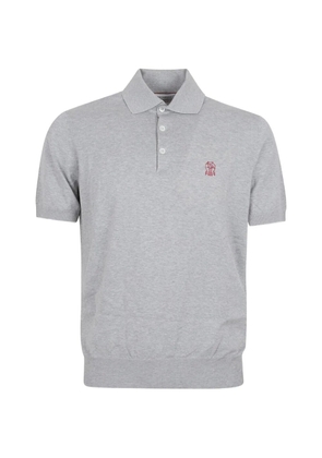 Brunello Cucinelli logo-embroidered polo shirt - Grey