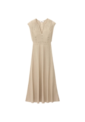 Ba&Sh Pasqualina pointelle-knit V-neck dress - Neutrals