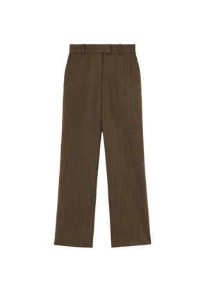 GANNI mélange-effect trousers - Brown