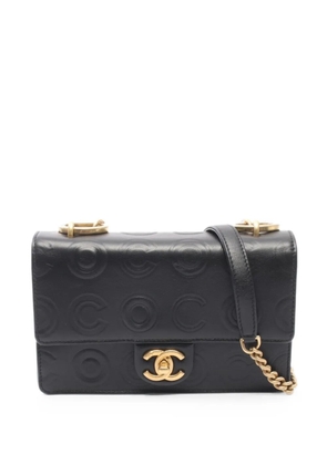 CHANEL Pre-Owned 2019 small Coco-embossed. flap shoulder bag - Black