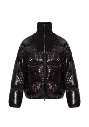 Diesel ribbed-knit panel puffer jacket - Black