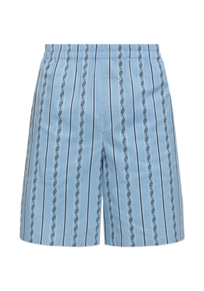 Versace Greca-pattern striped shorts - Blue