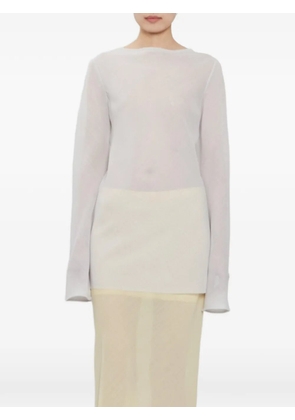 Rier raw-edge bias-cut top - White