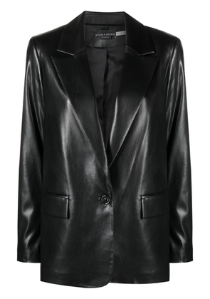alice + olivia faux-leather blazer - Black