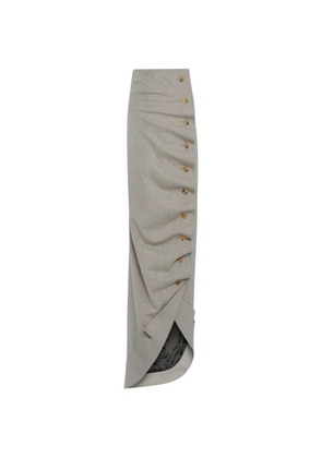 A.W.A.K.E. Mode asymmetric button-down maxi skirt - Grey