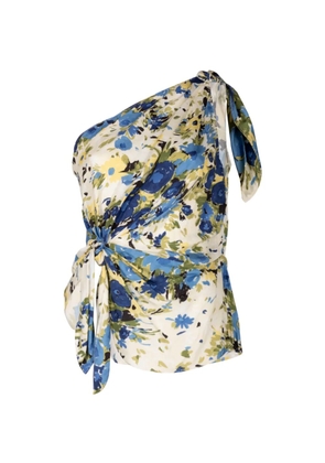 A.L.C. Elliana floral-print one-shoulder blouse - Neutrals