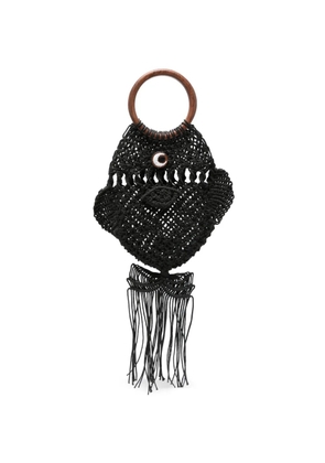 Anya Hindmarch macramé fish clutch bag - Black