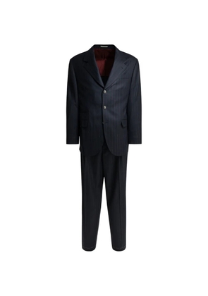 Brunello Cucinelli pinstriped wool suit - Blue
