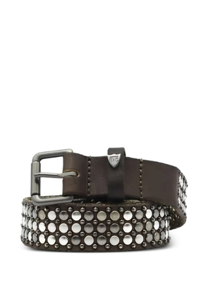Htc Los Angeles Nest slim studded leather belt - Brown