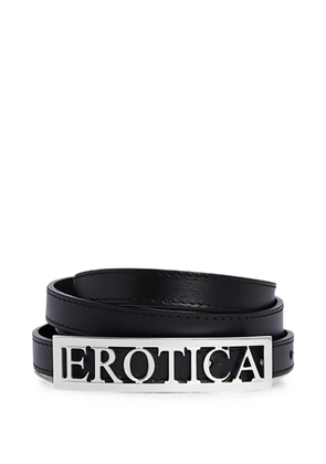 DONDUP logo-plaque leather belt - Black