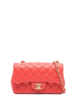 CHANEL Pre-Owned 2019 Mini Rectangular Classic Lambskin Single Flap crossbody bag - Pink