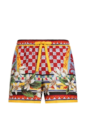 Dolce & Gabbana Carretto-print drawstring shorts - Red