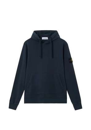 Stone Island logo-patch drawstring hoodie - Blue