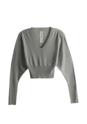 Rick Owens V-neck ribbed-knit sweater - Grey