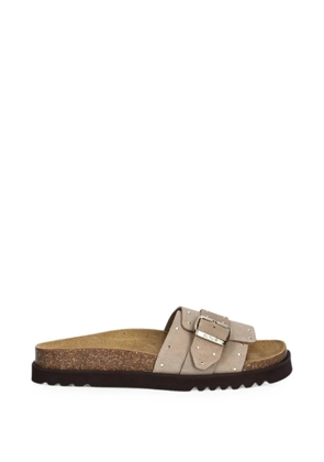 Scholl studded buckle-fastening slides - Neutrals