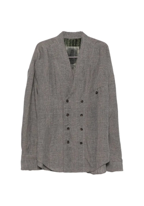 Ziggy Chen Prince of Wales double-breasted jacket - Grey