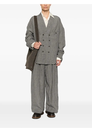 Ziggy Chen Prince of Wales double-breasted jacket - Grey