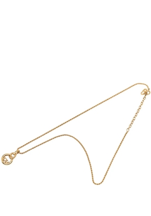Christian Dior Pre-Owned 20th Century Gold Plated CD Logo Twisted Round Pendant Necklace costume necklace