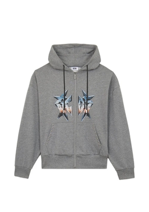 GCDS studded zip-up hoodie - Grey