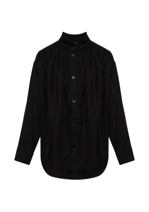 IRO Fenyra high-neck gathered denim shirt - Black