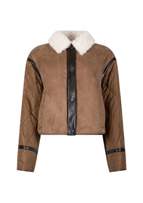 Weekend Max Mara quilted shearling-collar jacket - Brown