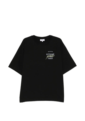 Maison Kitsuné logo-print fox-motif T-shirt - Black