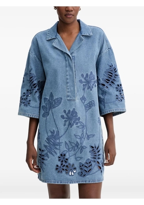MUNTHE Bellar embroidered cut-out mini dress - Blue