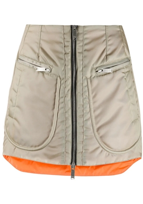 COUNTY OF MILAN bomber zip-up miniskirt - Neutrals