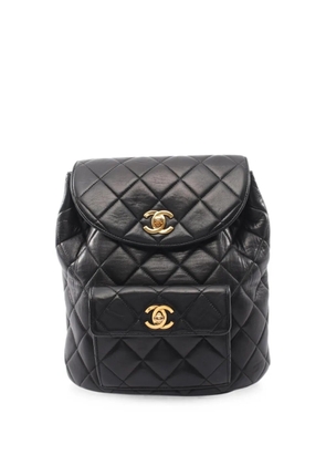 CHANEL Pre-Owned Matelassé turn-lock backpack - Black
