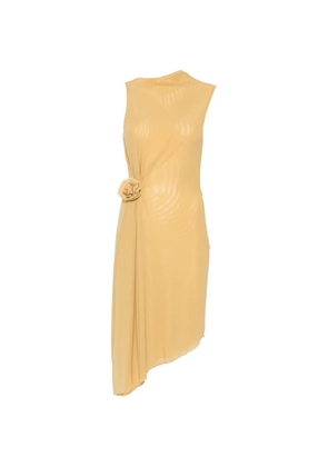 Posse Cynthia floral-appliqué midi dress - Yellow