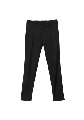 Incotex pressed-crease belt-loop trousers - Black